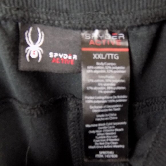 Spyder Jogger Sweatpants Size XXL Black Active Pro Web Pockets Drawstring - Picture 2 of 5